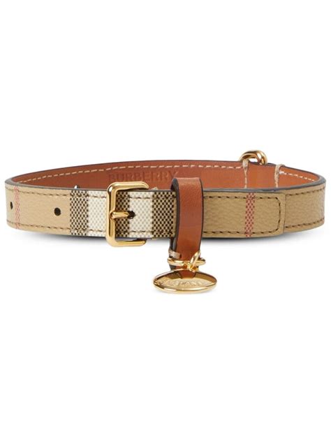 Collier pour chien Burberry Check en cuir en multicolore – 